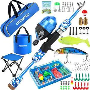 Kids Fishing Pole - Portable Kids Fishing Rod and Reel Combo, Kids Fishing Gear with Tackle Box, Spincast Reel, Collapsible Chair and Bucket, Fishing Pole for Kids Boys Girls Toddler Youth 3+ Kids Fishing Pole - Portable Kids Fishing Rod and Reel Combo, Kids Fishing Gear with Tackle Box, Spincast Reel, Collapsible Chair and Bucket, Fishing Pole for Kids Boys Girls Toddler Youth 3+
