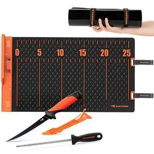 EZ Fillet Fish Fillet Mat, Anti-slip Texture With 25" Integrated Ruler, Extended Dimensions, Easy to Clean Material, Portable Storage, Fish Cutting Board EZ Fillet Fish Fillet Mat, Anti-slip Texture With 25" Integrated Ruler, Extended Dimensions, Easy to Clean Material, Portable Storage, Fish Cutting Board