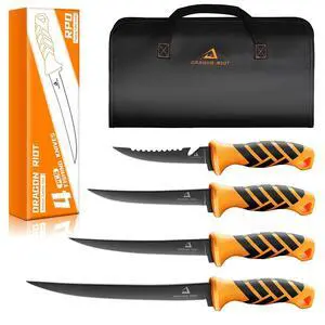 Fillet Knife Set,Flexible Blade for Filleting and Boning,Premium Fish Filleting Knife in 5CR15MOV Stainless-Steel,Professional Fishing Knife Set with Non-slip Handle Fillet Knife Set,Flexible Blade for Filleting and Boning,Premium Fish Filleting Knife in 5CR15MOV Stainless-Steel,Professional Fishing Knife Set with Non-slip Handle