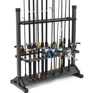 24-Rod Aluminum Fishing Rod/Pole Holder, Rustproof Fishing Rod Rack with 360° Lockable Wheels, Multi-Functional Storage Organizer for Garage & Home, Fits Most Rods & Golf Clubs (Gray) 24-Rod Aluminum Fishing Rod/Pole Holder, Rustproof Fishing Rod Rack with 360° Lockable Wheels, Multi-Functional Storage Organizer for Garage & Home, Fits Most Rods & Golf Clubs (Gray)