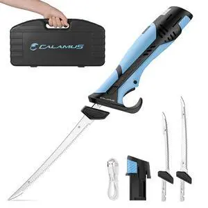 BladeVolt Rechargeable Cordless Electric Fillet Knife with 7" & 9" Blades, 27,000 RPM Motor, Type-C Battery, Non-Slip Grip & Safety Lock, Portable Carry Case, Fishing Gear and Gifts for Men BladeVolt Rechargeable Cordless Electric Fillet Knife with 7" & 9" Blades, 27,000 RPM Motor, Type-C Battery, Non-Slip Grip & Safety Lock, Portable Carry Case, Fishing Gear and Gifts for Men