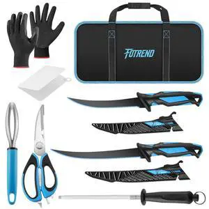 Fillet Knife Kit Combo, Fishing Knives and Honing Rod, Ultra-Sharp G4116 German Stainless Steel, Non-Slip Handle, Durable Storage Bag, Fishing Gifts for Men Fillet Knife Kit Combo, Fishing Knives and Honing Rod, Ultra-Sharp G4116 German Stainless Steel, Non-Slip Handle, Durable Storage Bag, Fishing Gifts for Men