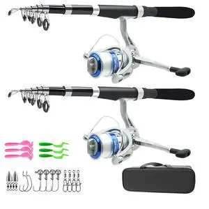 Fishing Pole Combo Set,2.1m/6.89ft 2PCS Collapsible Rods 2PCS Spinning Reels Lures Set Carrier Bag Carbon Fiber Telescopic Fishing Rods Sea Saltwater Freshwater Kit Fishing Rod Reel Combos Fishing Pole Combo Set,2.1m/6.89ft 2PCS Collapsible Rods 2PCS Spinning Reels Lures Set Carrier Bag Carbon Fiber Telescopic Fishing Rods Sea Saltwater Freshwater Kit Fishing Rod Reel Combos
