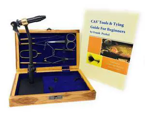 Colorado Anglers Fly Tying Standard Tool Kit with Wooden Box & Book, Rotary Vise, Bobbin, Scissors, Whip Finisher, Complete Set for Beginners & Pros Colorado Anglers Fly Tying Standard Tool Kit with Wooden Box & Book, Rotary Vise, Bobbin, Scissors, Whip Finisher, Complete Set for Beginners & Pros