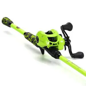 Baitcaster Combo, IM7 Graphite 2Pc Blank Rods,M/MH Power,EVA Handle & Stainless Steel Guides7.1:1 Gear Ratio, 18LB Drag for Bass, Walleye, Pike Baitcaster Combo, IM7 Graphite 2Pc Blank Rods,M/MH Power,EVA Handle & Stainless Steel Guides7.1:1 Gear Ratio, 18LB Drag for Bass, Walleye, Pike