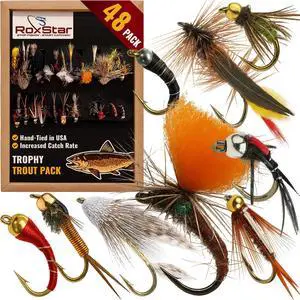 RoxStar Fly Shop Trophy Trout Top Wet & Dry Flies for Trout. Proven Nationwide to Catch Fish! Tied in-House Never Outsourced Fly Fishing Gift RoxStar Fly Shop Trophy Trout Top Wet & Dry Flies for Trout. Proven Nationwide to Catch Fish! Tied in-House Never Outsourced Fly Fishing Gift