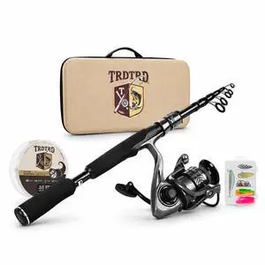 Fishing Rod and Reel Combo KitTelescopic Fishing Rod, Collapsible Fishing Rod, Portable Fishing Set w/Tackle Box, Lures & Bag, 4.2oz Carbon Fiber, 5.2:1 Anti-Twist Reel, Freshwater/Light Saltwater Fishing Rod and Reel Combo KitTelescopic Fishing Rod, Collapsible Fishing Rod, Portable Fishing Set w/Tackle Box, Lures & Bag, 4.2oz Carbon Fiber, 5.2:1 Anti-Twist Reel, Freshwater/Light Saltwater