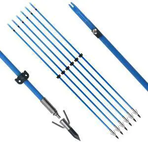 34inch Bowfishing Arrows Solid Fiberglass Shaft with Broadhead for Compound Bow and Recurve Bow Fishing Arrow Archery and Hunting (Pack of 6) 34inch Bowfishing Arrows Solid Fiberglass Shaft with Broadhead for Compound Bow and Recurve Bow Fishing Arrow Archery and Hunting (Pack of 6)