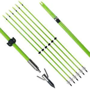 34inch Bowfishing Arrows Solid Fiberglass Shaft with Broadhead for Compound Bow and Recurve Bow Fishing Arrow Archery and Hunting (Pack of 6) 34inch Bowfishing Arrows Solid Fiberglass Shaft with Broadhead for Compound Bow and Recurve Bow Fishing Arrow Archery and Hunting (Pack of 6)