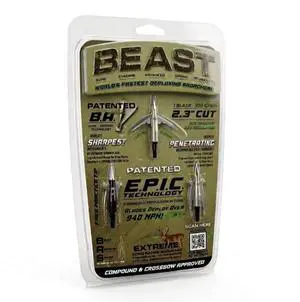 Beast Broadheads, World's Fastest Deploying Broadhead, Patented Technology, Sharpest Penetrating Mechanicals, Plus Practice Tip Beast Broadheads, World's Fastest Deploying Broadhead, Patented Technology, Sharpest Penetrating Mechanicals, Plus Practice Tip