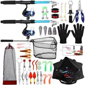 Telescopic Fishing Rod and Reel Combo, 6.89ft 2pcs Collapsible Rod with Plier Lip Gripper Lures Carrier Bag Pre-Loaded Spinning Reel Saltwater Freshwater Fishing Pole Kit Telescopic Fishing Rod and Reel Combo, 6.89ft 2pcs Collapsible Rod with Plier Lip Gripper Lures Carrier Bag Pre-Loaded Spinning Reel Saltwater Freshwater Fishing Pole Kit