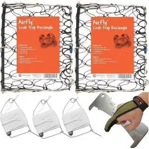 Foldable Castable Crab Trap - Crab Hawk & Crab Jaw Star Trap with Bait Clip - Portable Fishing Rod Crab Pot for Blue Crabs & Dungeness - Designed in USA Foldable Castable Crab Trap - Crab Hawk & Crab Jaw Star Trap with Bait Clip - Portable Fishing Rod Crab Pot for Blue Crabs & Dungeness - Designed in USA