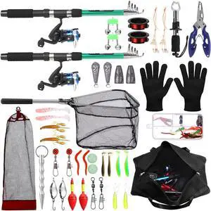 Telescopic Fishing Rod and Reel Combo, 6.89ft 2pcs Collapsible Rod with Plier Lip Gripper Lures Carrier Bag Pre-Loaded Spinning Reel Saltwater Freshwater Fishing Pole Kit Telescopic Fishing Rod and Reel Combo, 6.89ft 2pcs Collapsible Rod with Plier Lip Gripper Lures Carrier Bag Pre-Loaded Spinning Reel Saltwater Freshwater Fishing Pole Kit