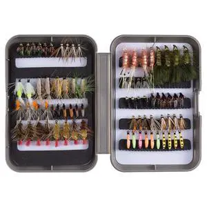 Fly Fishing Flies Kit Fly Assortment Trout Bass Fishing with Fly Box with Dry/Wet Flies, Nymphs, Streamers, Popper Fly Fishing Flies Kit Fly Assortment Trout Bass Fishing with Fly Box with Dry/Wet Flies, Nymphs, Streamers, Popper