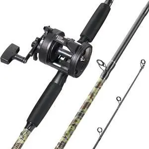 Fishing Rod Combo with Conventional Reel, Medium Heavy for Catfish Salmon and Steelhead Saltwater Fishing Fishing Rod Combo with Conventional Reel, Medium Heavy for Catfish Salmon and Steelhead Saltwater Fishing