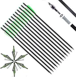 20 Inch Carbon Crossbow Bolt and Crossbow Broadheads Set, 12 Pcs Hunting Carbon Arrows for Crossbow with 3 Blade Broadheads 6 Pcs for Archery Practise Hunting Crossbow Arrows 20 Inch Carbon Crossbow Bolt and Crossbow Broadheads Set, 12 Pcs Hunting Carbon Arrows for Crossbow with 3 Blade Broadheads 6 Pcs for Archery Practise Hunting Crossbow Arrows