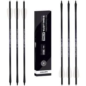 Sting Micro-Diameter Crossbow Bolts Carbon Arrows with Field Tips, Half-Moon Nocks, Penetrator Inserts for Hunting Broadheads OD 6.0mm Sting Micro-Diameter Crossbow Bolts Carbon Arrows with Field Tips, Half-Moon Nocks, Penetrator Inserts for Hunting Broadheads OD 6.0mm