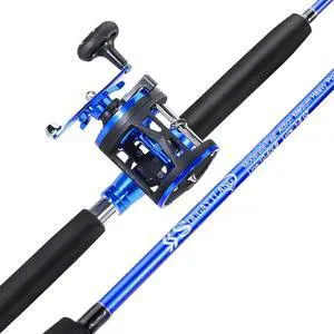Fishing Rod Combo, 2-Piece Trolling Fishing Reel Combo with 3.8:1 Gear Ratio & 3+1 Bearings, Aluminum Reel Seat for Saltwater/Big Game Fish Fishing Rod Combo, 2-Piece Trolling Fishing Reel Combo with 3.8:1 Gear Ratio & 3+1 Bearings, Aluminum Reel Seat for Saltwater/Big Game Fish