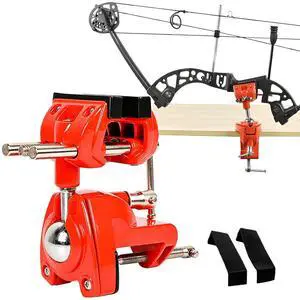 360° Rotating Universal Bow Vise for Compound & Recurve Bow Tuning | 360° full swivel, sturdy metal build, non-marring padded clamp, removable bench mount, home workbench & archery workshop 360° Rotating Universal Bow Vise for Compound & Recurve Bow Tuning | 360° full swivel, sturdy metal build, non-marring padded clamp, removable bench mount, home workbench & archery workshop