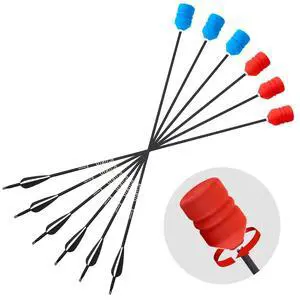 30 Inch Foam Tipped Arrows, 6/12 Pcs Removable Sponge Tip Archery LARP Practice Arrows with Archery Carbon Bow for Compound Bow, Combat Game, Training, Cs Shooting 30 Inch Foam Tipped Arrows, 6/12 Pcs Removable Sponge Tip Archery LARP Practice Arrows with Archery Carbon Bow for Compound Bow, Combat Game, Training, Cs Shooting