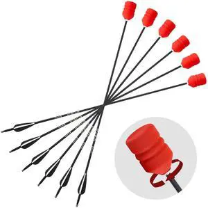 30 Inch Foam Tipped Arrows, 6/12 Pcs Removable Sponge Tip Archery LARP Practice Arrows with Archery Carbon Bow for Compound Bow, Combat Game, Training, Cs Shooting 30 Inch Foam Tipped Arrows, 6/12 Pcs Removable Sponge Tip Archery LARP Practice Arrows with Archery Carbon Bow for Compound Bow, Combat Game, Training, Cs Shooting