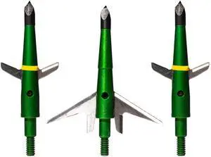 #207 Mechanical Broadheads 100 Grain, 2-Blade Expandable Broadhead, 2.0" Cut, Patented Two-Slice Technology, Archery Hunting Broadheads for Compound Bow & Crossbow, 3 Pack, Green #207 Mechanical Broadheads 100 Grain, 2-Blade Expandable Broadhead, 2.0" Cut, Patented Two-Slice Technology, Archery Hunting Broadheads for Compound Bow & Crossbow, 3 Pack, Green