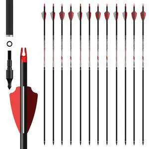 32" Pure Carbon Archery Arrows Spine 300 350 400 Removable Tips 32" Pure Carbon Archery Arrows Spine 300 350 400 Removable Tips