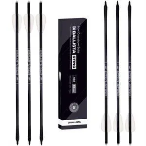 Sting Micro-Diameter Crossbow Bolts Carbon Arrows with Field Tips, Half-Moon Nocks, Penetrator Inserts for Hunting Broadheads OD 6.0mm Sting Micro-Diameter Crossbow Bolts Carbon Arrows with Field Tips, Half-Moon Nocks, Penetrator Inserts for Hunting Broadheads OD 6.0mm
