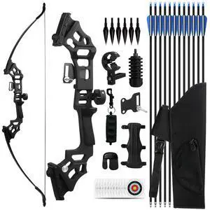 Recurve Bow and Arrow Set for Adults, 3040lbs Right-Handed Archery Kit with Carbon Arrows & Accessories for Outdoor Target Practice Recurve Bow and Arrow Set for Adults, 3040lbs Right-Handed Archery Kit with Carbon Arrows & Accessories for Outdoor Target Practice