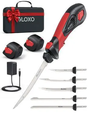 Electric Fillet Knife for Fish, Cordless Electric Fish Fillet Knife with 5 Ti-Nitride S.S. Coated Blades Non-Slip Grip Handle Safety Lock Portable Carry Case Rechargeable for Fishing Filleting Electric Fillet Knife for Fish, Cordless Electric Fish Fillet Knife with 5 Ti-Nitride S.S. Coated Blades Non-Slip Grip Handle Safety Lock Portable Carry Case Rechargeable for Fishing Filleting