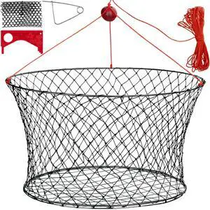 Crab Ring Trap Bait with Crab Gague Measure and Bait Clip Crab Net Minnow Trap with 24 Tarred Braided Twine Fishing Crabbing Net for Board, Kayak, Dock and Pier Crab Ring Trap Bait with Crab Gague Measure and Bait Clip Crab Net Minnow Trap with 24 Tarred Braided Twine Fishing Crabbing Net for Board, Kayak, Dock and Pier