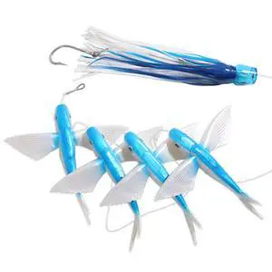 5 Pcs/Bag Blue Fly Fish Saltwater Trolling Fishing Lures Tuna Mahi Wahoo Dora Saltwater Big Game Fishing Tackle 5 Pcs/Bag Blue Fly Fish Saltwater Trolling Fishing Lures Tuna Mahi Wahoo Dora Saltwater Big Game Fishing Tackle