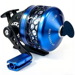 Spincast Fishing Reel, 3.9:1 Gear Ratio, Pre-Spooled, Left/Right Hand Reversible, Aluminum, Black, for Freshwater Trout, Catfish and Bass Spincast Fishing Reel, 3.9:1 Gear Ratio, Pre-Spooled, Left/Right Hand Reversible, Aluminum, Black, for Freshwater Trout, Catfish and Bass