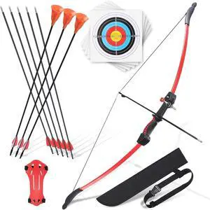 Bow and Arrow for Teens Beginners Adults Recurve Bow Set 8 Arrows 5 Target Face Archery Longbow Kit Backyard Games Gift for Outdoor Sports Bow and Arrow for Teens Beginners Adults Recurve Bow Set 8 Arrows 5 Target Face Archery Longbow Kit Backyard Games Gift for Outdoor Sports