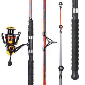 Progressive Glass Fishing Rods Combo with Spinning Reel Strong 100% Phenolic Glass Blanks 2Pcs Pole-7'0" with 4000 Size Reel Progressive Glass Fishing Rods Combo with Spinning Reel Strong 100% Phenolic Glass Blanks 2Pcs Pole-7'0" with 4000 Size Reel
