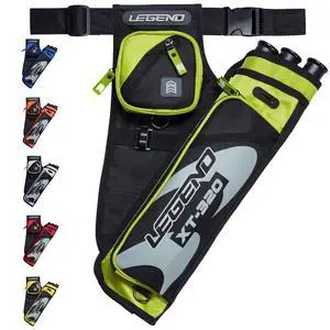XT320 Archery Quivers - Nylon Hip Quivers with 3 Arrow Tube Cases for Target Shooting - Adjustable Waist Belt, T-Slot, Storage Compartments for Accessories, Gear, Tools, Release Tab, Score Card XT320 Archery Quivers - Nylon Hip Quivers with 3 Arrow Tube Cases for Target Shooting - Adjustable Waist Belt, T-Slot, Storage Compartments for Accessories, Gear, Tools, Release Tab, Score Card
