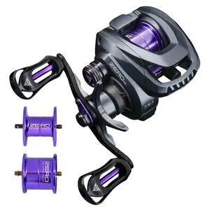 Zero119 Ultralight Baitcasting Reel BFS Double Spool | 4.2oz, Freshwater Casting, Max Drag 9LB, 8+1 BB, 7.6:1 Ratio, Carbon Fiber Washer, Black & Purple Zero119 Ultralight Baitcasting Reel BFS Double Spool | 4.2oz, Freshwater Casting, Max Drag 9LB, 8+1 BB, 7.6:1 Ratio, Carbon Fiber Washer, Black & Purple