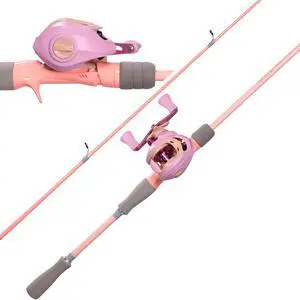 Fishing Rod and Reel Combo, Pink Color Baitcasting Combo Baitcast Reel, 2-Piece Baitcaster Rod, Durable Fiberglass with Comfortable EVA Handle for Girl, Woman, or Beginner Fishing Rod and Reel Combo, Pink Color Baitcasting Combo Baitcast Reel, 2-Piece Baitcaster Rod, Durable Fiberglass with Comfortable EVA Handle for Girl, Woman, or Beginner