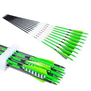 Traditional Archery Carbon Feather Arrows 300 340 400 500 600 Spine 31 Inch for Recurve Compound Bow Longbow Hunting Targets Arrow 12PCS Traditional Archery Carbon Feather Arrows 300 340 400 500 600 Spine 31 Inch for Recurve Compound Bow Longbow Hunting Targets Arrow 12PCS