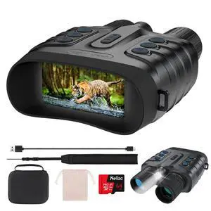 Night Vision Goggles,4K Full-Color Night Vision Binoculars for Adults with 3" HD Screen, 10000mAh Battery & 1968FT Night Vision Range,64GB Card,850nm Infrared,8X Zoom, Ideal for Camping & Hiking Night Vision Goggles,4K Full-Color Night Vision Binoculars for Adults with 3" HD Screen, 10000mAh Battery & 1968FT Night Vision Range,64GB Card,850nm Infrared,8X Zoom, Ideal for Camping & Hiking