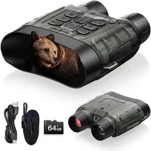 Night Vision Goggles - 112MP Night Vision Binoculars for Adults, 4K Infrared Digital Night Vision with with 64GB Card, Tactical Military Grade for Camping Wildlife Security Night Vision Goggles - 112MP Night Vision Binoculars for Adults, 4K Infrared Digital Night Vision with with 64GB Card, Tactical Military Grade for Camping Wildlife Security