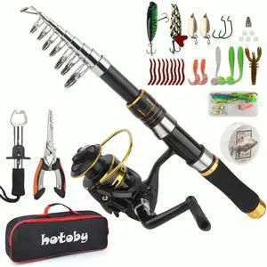 Fishing Pole Combo Set, 6.89ft Fishing Rod and Reel Combo, Carbon Fiber Telescopic Fishing Rod Kit with Spinning Reel, Fishing Pliers, Lip Gripper, Line, Lures for Beginner Angler Fishing Pole Combo Set, 6.89ft Fishing Rod and Reel Combo, Carbon Fiber Telescopic Fishing Rod Kit with Spinning Reel, Fishing Pliers, Lip Gripper, Line, Lures for Beginner Angler