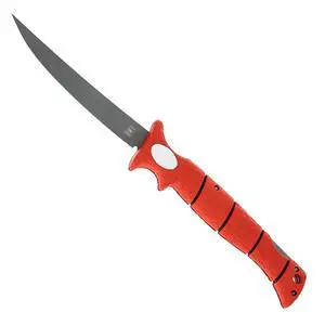 7" Tapered Flex Folding Knife with Non-Slip Grip Handle, Offset Full Tang Stainless Steel Blade, Lanyard Hole and Synthetic Sheath for Fishing 7" Tapered Flex Folding Knife with Non-Slip Grip Handle, Offset Full Tang Stainless Steel Blade, Lanyard Hole and Synthetic Sheath for Fishing