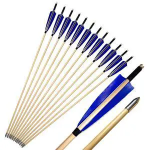 Wooden Arrows Archery Handmade Arrows 33inch Shaft with Turkey Feather Fletching for Recurve Bow Longbow Hunting Practice 12PACK Wooden Arrows Archery Handmade Arrows 33inch Shaft with Turkey Feather Fletching for Recurve Bow Longbow Hunting Practice 12PACK