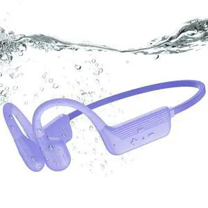 Swimming Headphones Underwater, IP68 Waterproof Bone Conduction Headphones, Bluetooth 6.0 Open Ear Swim Earbuds with 32GB Built-in MP3,Adjustable Headband for Swim Cap/Hat,Dual Device Pairing (Purple Swimming Headphones Underwater, IP68 Waterproof Bone Conduction Headphones, Bluetooth 6.0 Open Ear Swim Earbuds with 32GB Built-in MP3,Adjustable Headband for Swim Cap/Hat,Dual Device Pairing (Purple