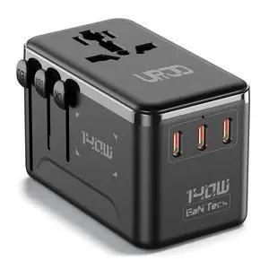 140W Max GaN Universal Travel Adapter for Europe UK US 200+ Countries | 3 USB C 1 USB A + 2500W AC Outlet, USB-C Fast Charger for MacBook Pro/Air, iPhone, iPad, Laptop, GaN Fast Charging Technology 140W Max GaN Universal Travel Adapter for Europe UK US 200+ Countries | 3 USB C 1 USB A + 2500W AC Outlet, USB-C Fast Charger for MacBook Pro/Air, iPhone, iPad, Laptop, GaN Fast Charging Technology