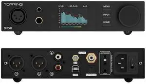 Topping DX5II Fully Balanced DAC Headphone Amp Combo - Dual ES9039Q2M 10 Band PEQ DSD512 Native PCM768kHz 6.35mm SE 4.4mm Balanced 4pin XLR Balanced Output (Black) Topping DX5II Fully Balanced DAC Headphone Amp Combo - Dual ES9039Q2M 10 Band PEQ DSD512 Native PCM768kHz 6.35mm SE 4.4mm Balanced 4pin XLR Balanced Output (Black)