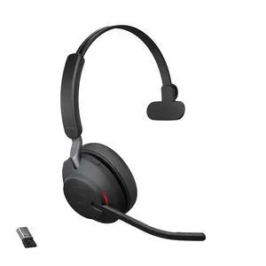 Evolve2 65 Bluetooth Wireless Headset with Mic for Calls and Music, Single-Ear Headphones with USB-A Adapter, Up to 37 Hours Battery, Works with Microsoft Teams, Black Evolve2 65 Bluetooth Wireless Headset with Mic for Calls and Music, Single-Ear Headphones with USB-A Adapter, Up to 37 Hours Battery, Works with Microsoft Teams, Black
