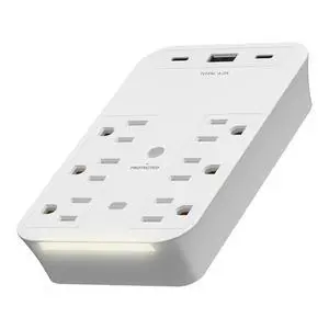 6-Outlet Surge Expander, Surge Protector Up to 1500J, Matte White | 2 Type C & 1 Type A USB Outlet Extender, LED Indicator, UL Listed, Thermoplastic, USB-C, Expand Your Power With 6 Outlets 6-Outlet Surge Expander, Surge Protector Up to 1500J, Matte White | 2 Type C & 1 Type A USB Outlet Extender, LED Indicator, UL Listed, Thermoplastic, USB-C, Expand Your Power With 6 Outlets