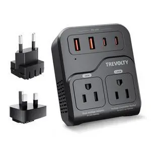 2000W Voltage Converter US to Europe, 220V to 110V Converter for European Travel with 3AC/2USB-A/2USB-C (PD20W), Travel Essentials with Type C G Plug (Black) 2000W Voltage Converter US to Europe, 220V to 110V Converter for European Travel with 3AC/2USB-A/2USB-C (PD20W), Travel Essentials with Type C G Plug (Black)